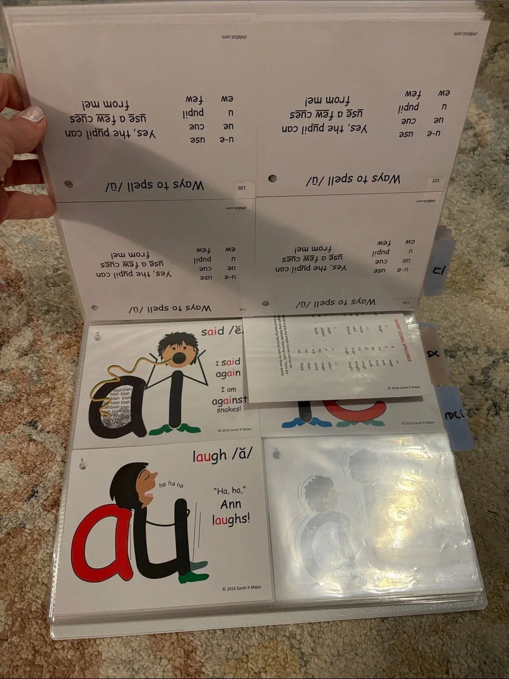 Phonics Vowel Cards – Kids Learning Flashcards (White, Multicolor)